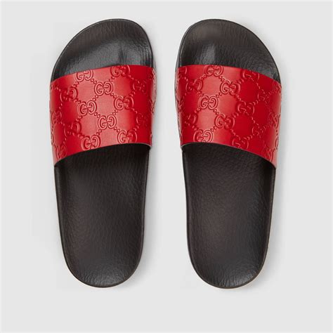 mens red gucci flip flops|men Gucci slides size 10.